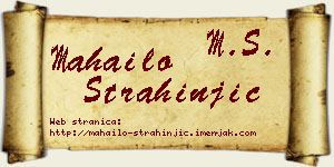 Mahailo Strahinjić vizit kartica